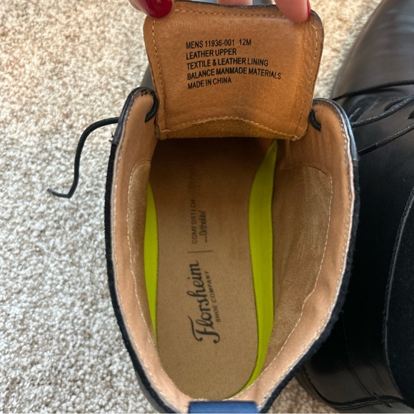 Florsheim Uptown Boots Mens SZ 12 black Leather Mid Plain Toe Chukka Derby NWOB - Picture 7 of 8